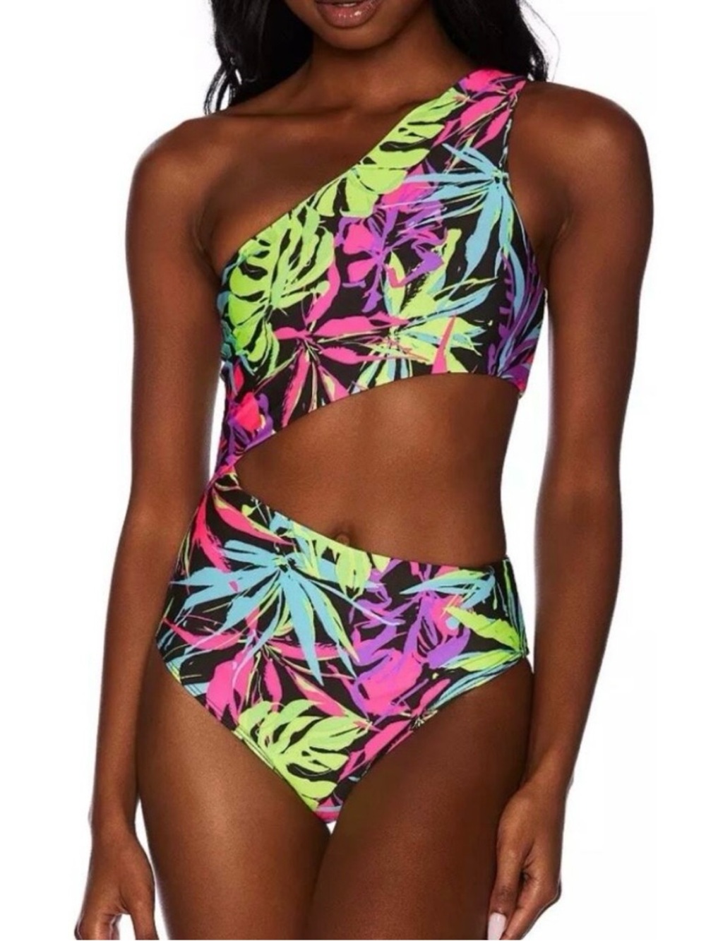 Beach Riot Celine one piece Neon Palms NWT